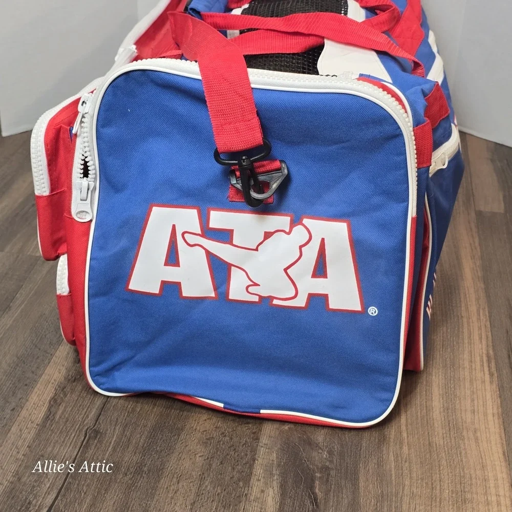 Taekwondo Black Belt Academy Duffle ATA Sparring Gear Bag Martial Arts 26x13